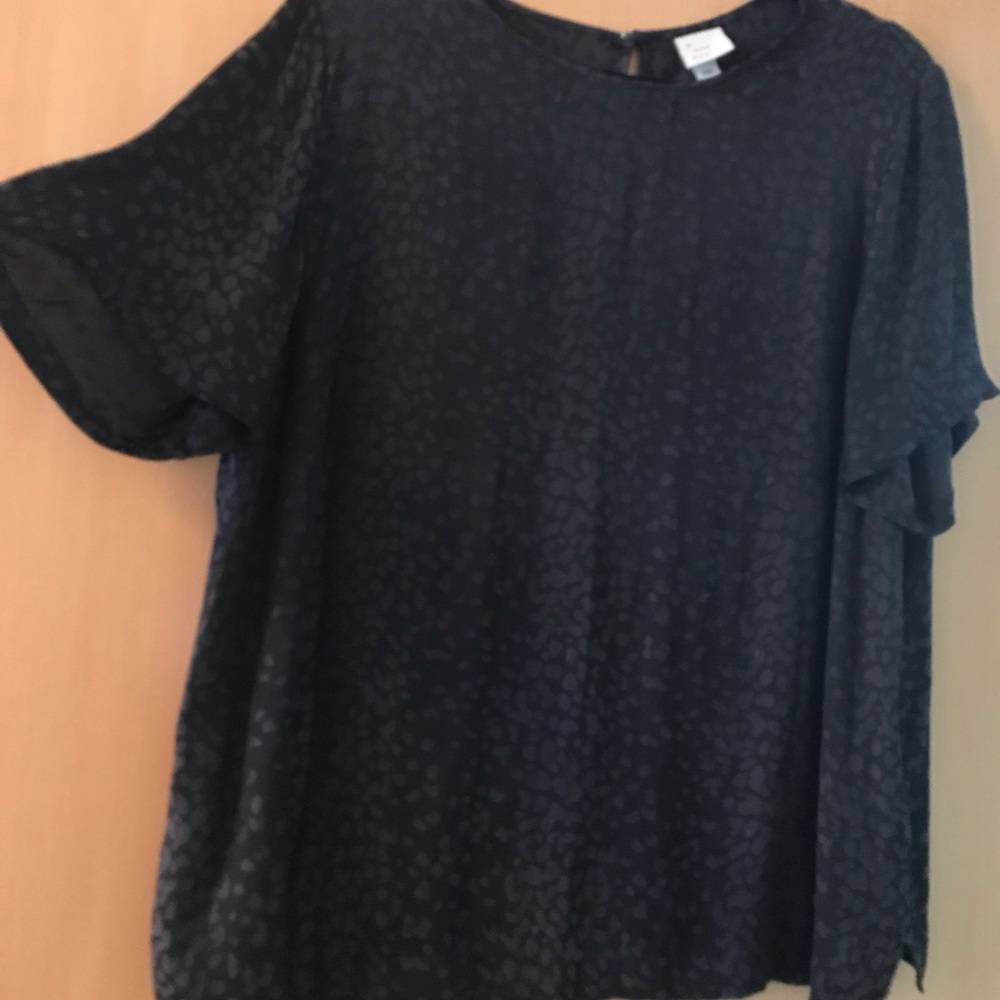 A NEW DAY SILK LEOPARD DETAIL TOP